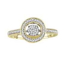 18k Gold Micro Setting Dancing Diamond Ring Jewelry